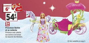 Promotions Princesse barbie et sa calèche - Mattel - Valide de 15/10/2018 à 25/11/2018 chez Géant Casino