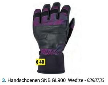Promotions Handschoenen snb gl900 wed`ze - Wed'ze - Valide de 08/10/2018 à 23/12/2018 chez Decathlon