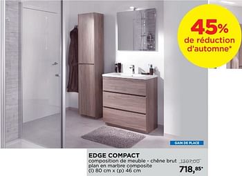 Promotions Edge compact composition de meuble - chêne brut plan en marbre composite - Storke - Valide de 29/10/2018 à 01/12/2018 chez X2O