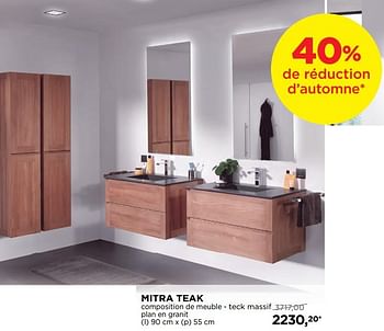 Promotions Mitra teak composition de meuble - teck massif plan en granit - Balmani - Valide de 29/10/2018 à 01/12/2018 chez X2O