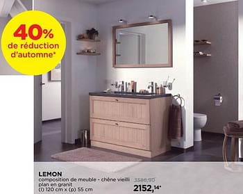 Promotions Lemon composition de meuble - chêne vieilli plan en granit - Balmani - Valide de 29/10/2018 à 01/12/2018 chez X2O