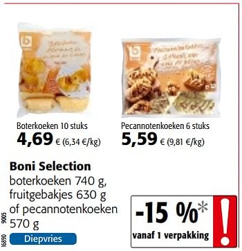 Boni Boni Selection Boterkoeken Fruitgebakjes Of Pecannotenkoeken Promotie Bij Colruyt