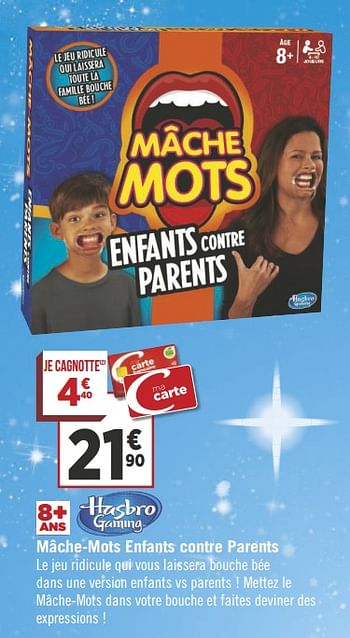 Promo Hasbro mâche-mots enfants contre parents chez Auchan