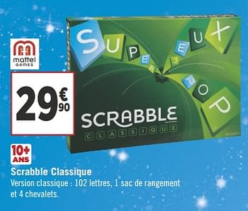 Promotions Scrabble classique - Mattel - Valide de 15/10/2018 à 25/11/2018 chez Géant Casino