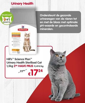 Promoties Hill`s science plan urinary health sterilised cat - Hill's - Geldig van 24/10/2018 tot 04/11/2018 bij Tom&Co