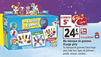Promoties Ma fabrique de gommes xlarge girly - Dujardin - Geldig van 15/10/2018 tot 25/11/2018 bij Géant Casino