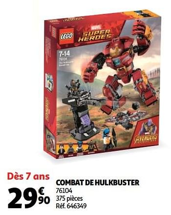 Promotions Combat de hulkbuster - Lego - Valide de 19/10/2018 à 16/12/2018 chez Auchan Ronq