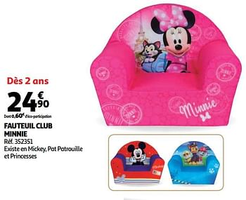 Minnie Mouse Fauteuil Club Minnie En Promotion Chez Auchan Ronq