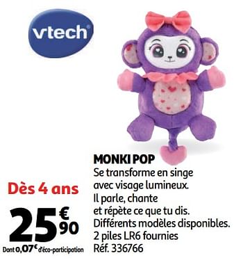 Promotions Monki pop - Vtech - Valide de 19/10/2018 à 16/12/2018 chez Auchan Ronq