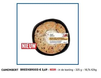 Promoties Camembert breekbrood - Chef select - Geldig van 29/10/2018 tot 31/12/2018 bij Lidl