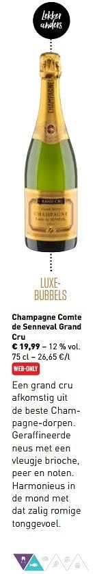 Promoties Champagne comte de senneval grand cru - Champagne - Geldig van 29/10/2018 tot 31/12/2018 bij Lidl
