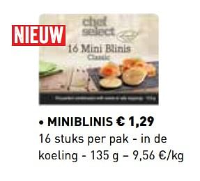 Promoties Miniblinis - Chef select - Geldig van 29/10/2018 tot 31/12/2018 bij Lidl