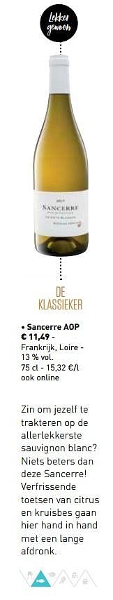 Promoties Sancerre aop - Witte wijnen - Geldig van 29/10/2018 tot 31/12/2018 bij Lidl