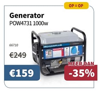 Promoties Powerplus generator pow4731 - Powerplus - Geldig van 25/10/2018 tot 07/11/2018 bij Cevo Market