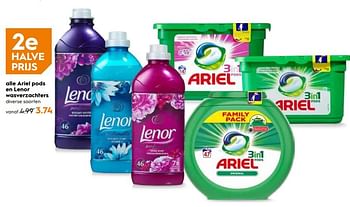 Promoties Alle ariel pods en lenor wasverzachters - Huismerk - Blokker - Geldig van 24/10/2018 tot 06/11/2018 bij Blokker