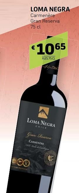 Promoties Loma negra carmenère gran reserva - Rode wijnen - Geldig van 26/10/2018 tot 06/11/2018 bij BelBev
