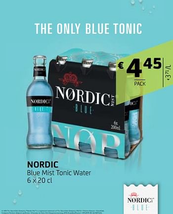 Promoties Nordic blue mist tonic water - Nordic - Geldig van 26/10/2018 tot 06/11/2018 bij BelBev