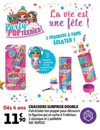 Promotions Crackers surprise double - Party Popteenies - Valide de 19/10/2018 à 16/12/2018 chez Auchan Ronq
