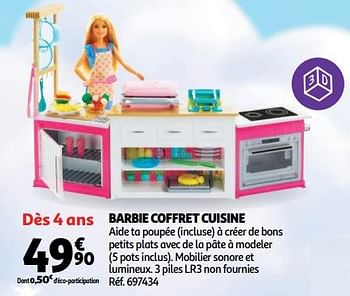 Promotions Barbie coffret cuisine - Mattel - Valide de 19/10/2018 à 16/12/2018 chez Auchan Ronq
