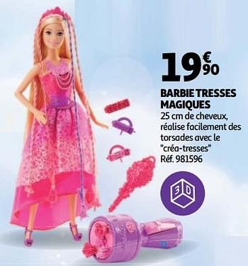 Mattel Barbie tresses magiques - En promotion chez Auchan Ronq