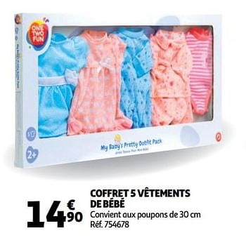 One Two Fun Coffret 5 Vetements De Bebe En Promotion Chez Auchan Ronq