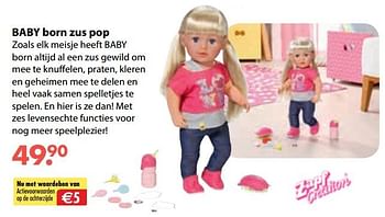 Promoties Baby born zus pop - Baby Born - Geldig van 01/11/2018 tot 30/11/2018 bij Europoint