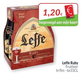 Promoties Leffe ruby fruitbier ln fies - Leffe - Geldig van 01/11/2018 tot 30/11/2018 bij Intermarche
