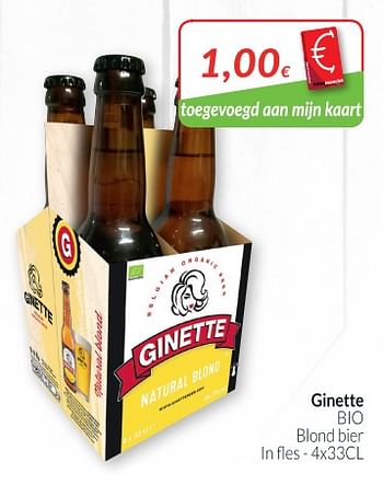 Promotions Ginette bio blond bier - Ginette - Valide de 01/11/2018 à 30/11/2018 chez Intermarche