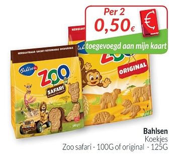 Promoties Bahlsen koekies zoo safari - of original - Bahlsen - Geldig van 01/11/2018 tot 30/11/2018 bij Intermarche