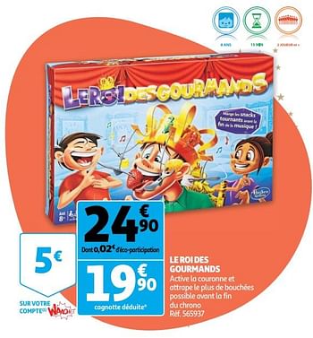 Promotions Le roi des gourmands - Hasbro - Valide de 19/10/2018 à 16/12/2018 chez Auchan Ronq