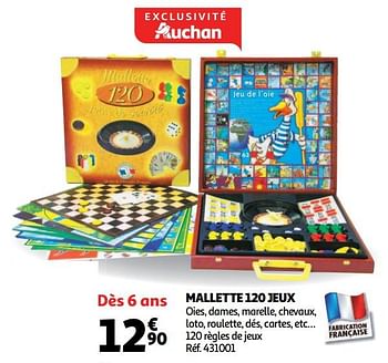 Promotions Malette 120 jeux - Ferriot - Valide de 19/10/2018 à 16/12/2018 chez Auchan Ronq
