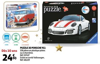 Promotions Puzzle 3d porsche 911 - Ravensburger - Valide de 19/10/2018 à 16/12/2018 chez Auchan Ronq