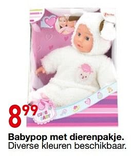 Promoties Babypop met dierenpakje - Huismerk - Toys & Toys - Geldig van 25/10/2018 tot 06/12/2018 bij Toys & Toys