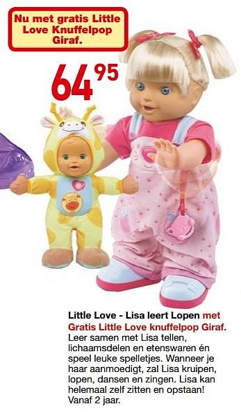 Promoties Little love - lisa leert lopen met gratis little love knuffelpop giraf - Little Love - Geldig van 25/10/2018 tot 06/12/2018 bij Toys & Toys