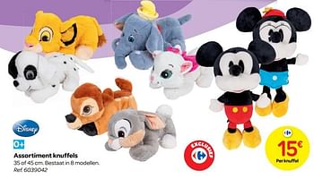 Promotions Assortiment knuffels - Disney - Valide de 24/10/2018 à 06/12/2018 chez Carrefour