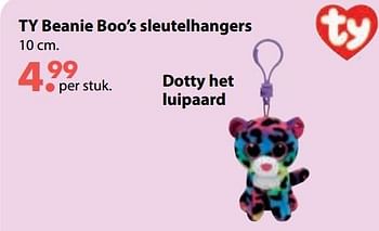 Promoties Ty beanie boo`s sleutelhangers dotty het luipaard - TY Beanie Boo - Geldig van 01/11/2018 tot 30/11/2018 bij Europoint
