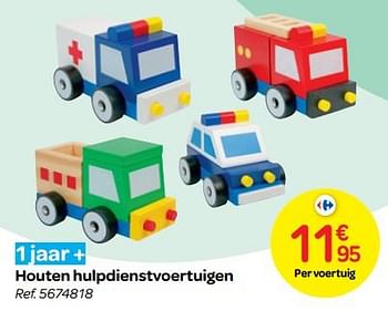 Promoties Houten hulpdienstvoertuigen - Huismerk - Carrefour  - Geldig van 24/10/2018 tot 06/12/2018 bij Carrefour