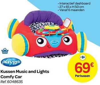 Promoties Kussen music and lights comfy car - Playgro - Geldig van 24/10/2018 tot 06/12/2018 bij Carrefour