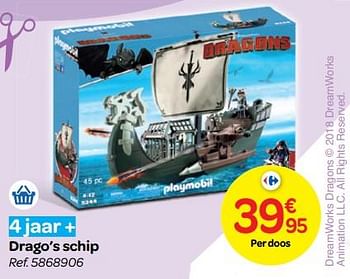 Promoties Drago`s schip - Playmobil - Geldig van 24/10/2018 tot 06/12/2018 bij Carrefour