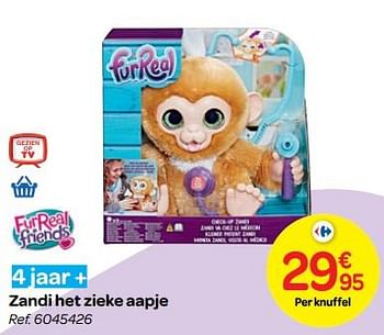 Promoties Zandi het zieke aapje - Hasbro - Geldig van 24/10/2018 tot 06/12/2018 bij Carrefour