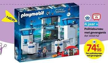 Promoties Politiebureau met gevangenis - Playmobil - Geldig van 24/10/2018 tot 06/12/2018 bij Carrefour