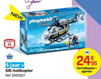 Promoties Sie-helikopter - Playmobil - Geldig van 24/10/2018 tot 06/12/2018 bij Carrefour