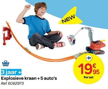 Promotions Explosieve kraan + 5 auto`s - Hot Wheels - Valide de 24/10/2018 à 06/12/2018 chez Carrefour
