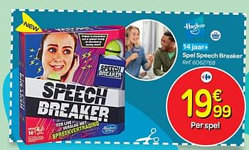 Promoties Spel speech breaker - Hasbro - Geldig van 24/10/2018 tot 06/12/2018 bij Carrefour