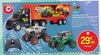 Promoties Transporttruck met afstandsbediening monster jam - New Bright Toys - Geldig van 24/10/2018 tot 06/12/2018 bij Carrefour