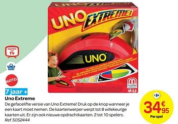 Promoties Uno extreme - Mattel - Geldig van 24/10/2018 tot 06/12/2018 bij Carrefour