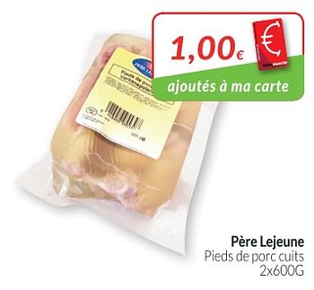 Promoties Père lejeune pieds de porc cuits - Pere Lejeune - Geldig van 01/11/2018 tot 30/11/2018 bij Intermarche