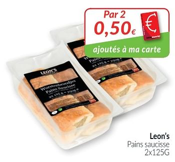 Promoties Leon`s pains saucisse - Leon's - Geldig van 01/11/2018 tot 30/11/2018 bij Intermarche