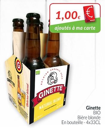 Promoties Ginette bière blonde - Ginette - Geldig van 01/11/2018 tot 30/11/2018 bij Intermarche