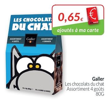 Promoties Galler les chocolats du chat assortiment 4 goûts - Galler - Geldig van 01/11/2018 tot 30/11/2018 bij Intermarche
